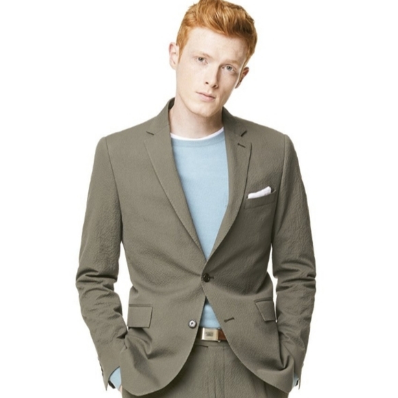 Bert Pulitzer Cotton Blend Gray Green Sport Coat - Picture 1 of 6